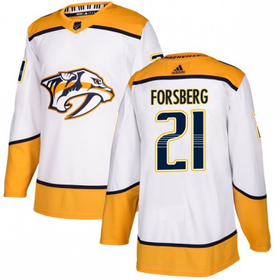Youth Authentic Nashville Predators Peter Forsberg Adidas Away Jersey - White