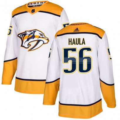 Youth Authentic Nashville Predators Erik Haula Adidas Away Jersey - White