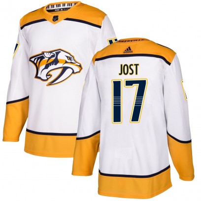 Youth Authentic Nashville Predators Tyson Jost Adidas Away Jersey - White