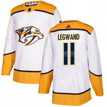 Youth Authentic Nashville Predators David Legwand Adidas Away Jersey - White