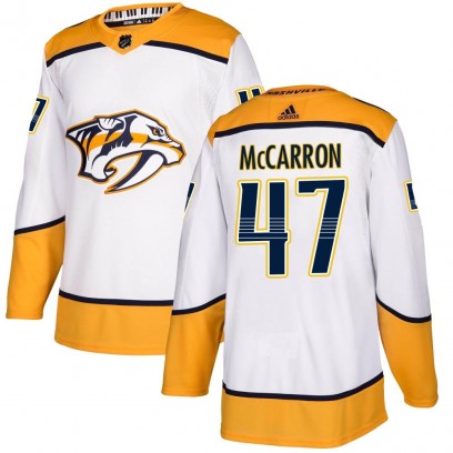 Youth Authentic Nashville Predators Michael McCarron Adidas Away Jersey - White