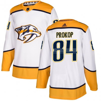 Youth Authentic Nashville Predators Luke Prokop Adidas Away Jersey - White