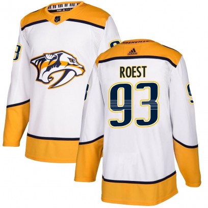 Youth Authentic Nashville Predators Austin Roest Adidas Away Jersey - White