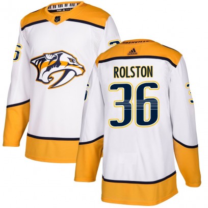 Youth Authentic Nashville Predators Ryder Rolston Adidas Away Jersey - White