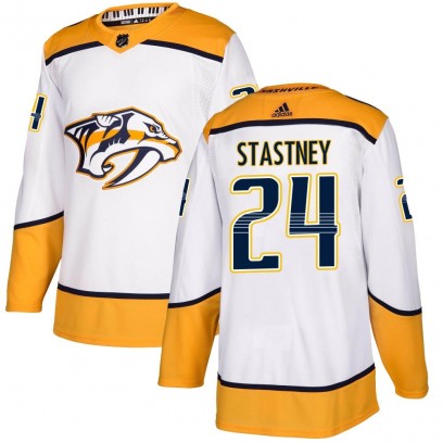Youth Authentic Nashville Predators Spencer Stastney Adidas Away Jersey - White