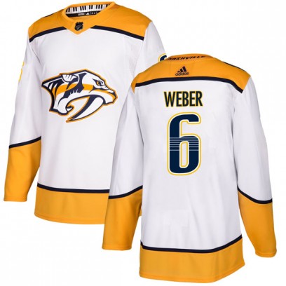 Youth Authentic Nashville Predators Shea Weber Adidas Away Jersey - White