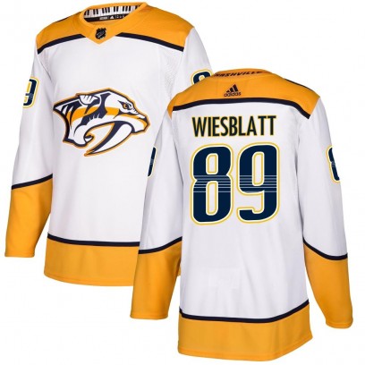 Youth Authentic Nashville Predators Ozzy Wiesblatt Adidas Away Jersey - White