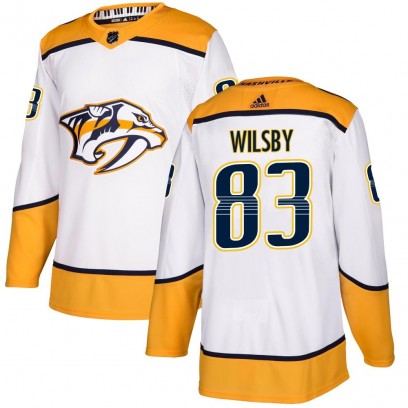Youth Authentic Nashville Predators Adam Wilsby Adidas Away Jersey - White
