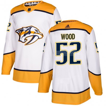 Youth Authentic Nashville Predators Matthew Wood Adidas Away Jersey - White