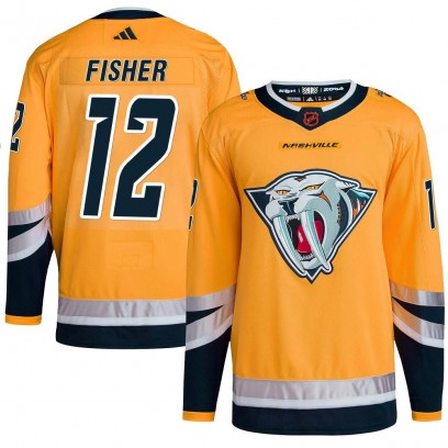 Youth Authentic Nashville Predators Mike Fisher Adidas Reverse Retro 2.0 Jersey - Yellow