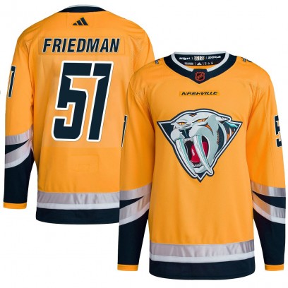 Youth Authentic Nashville Predators Mark Friedman Adidas Reverse Retro 2.0 Jersey - Yellow
