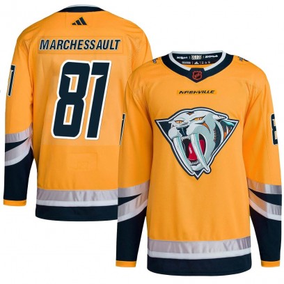 Youth Authentic Nashville Predators Jonathan Marchessault Adidas Reverse Retro 2.0 Jersey - Yellow