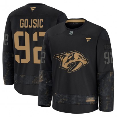 Men's Premium Nashville Predators Hiroki Gojsic Fanatics 2024 Military Appreciation Practice Jersey - Black