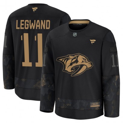 Men's Premium Nashville Predators David Legwand Fanatics 2024 Military Appreciation Practice Jersey - Black