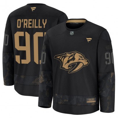 Men's Premium Nashville Predators Ryan O'Reilly Fanatics 2024 Military Appreciation Practice Jersey - Black
