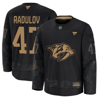 Men's Premium Nashville Predators Alexander Radulov Fanatics 2024 Military Appreciation Practice Jersey - Black